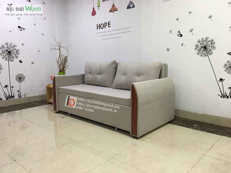 sofa giường thông minh tay gỗ bọc nỉ- NB sofa giường thông minh tay gỗ bọc nỉ NB