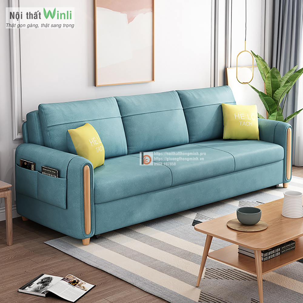 Nhà nhỏ cao cấp hơn với thiết kế nội thất thông minh sofa giường xanh ngọc1