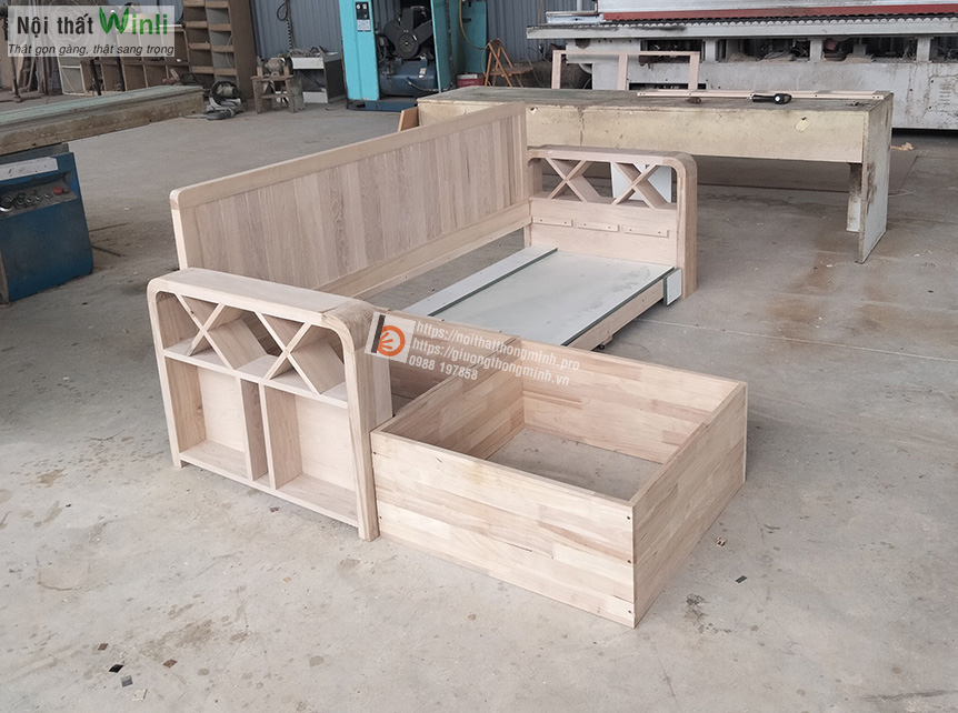 sofa giường góc L-bản thô sofa giường góc L bản thô