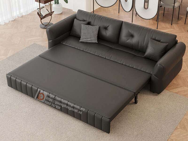 Trang Chủ sofa giuong nan sat boc da den3