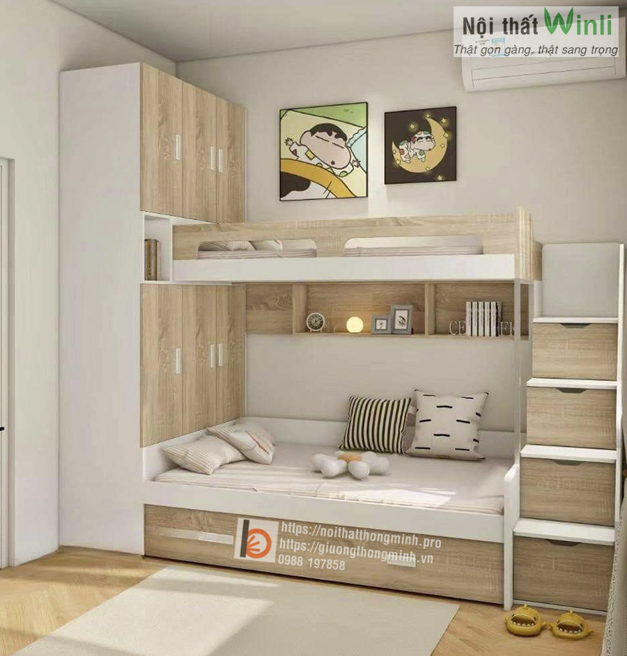 giuong tang go cong nghiep co tu quan ao